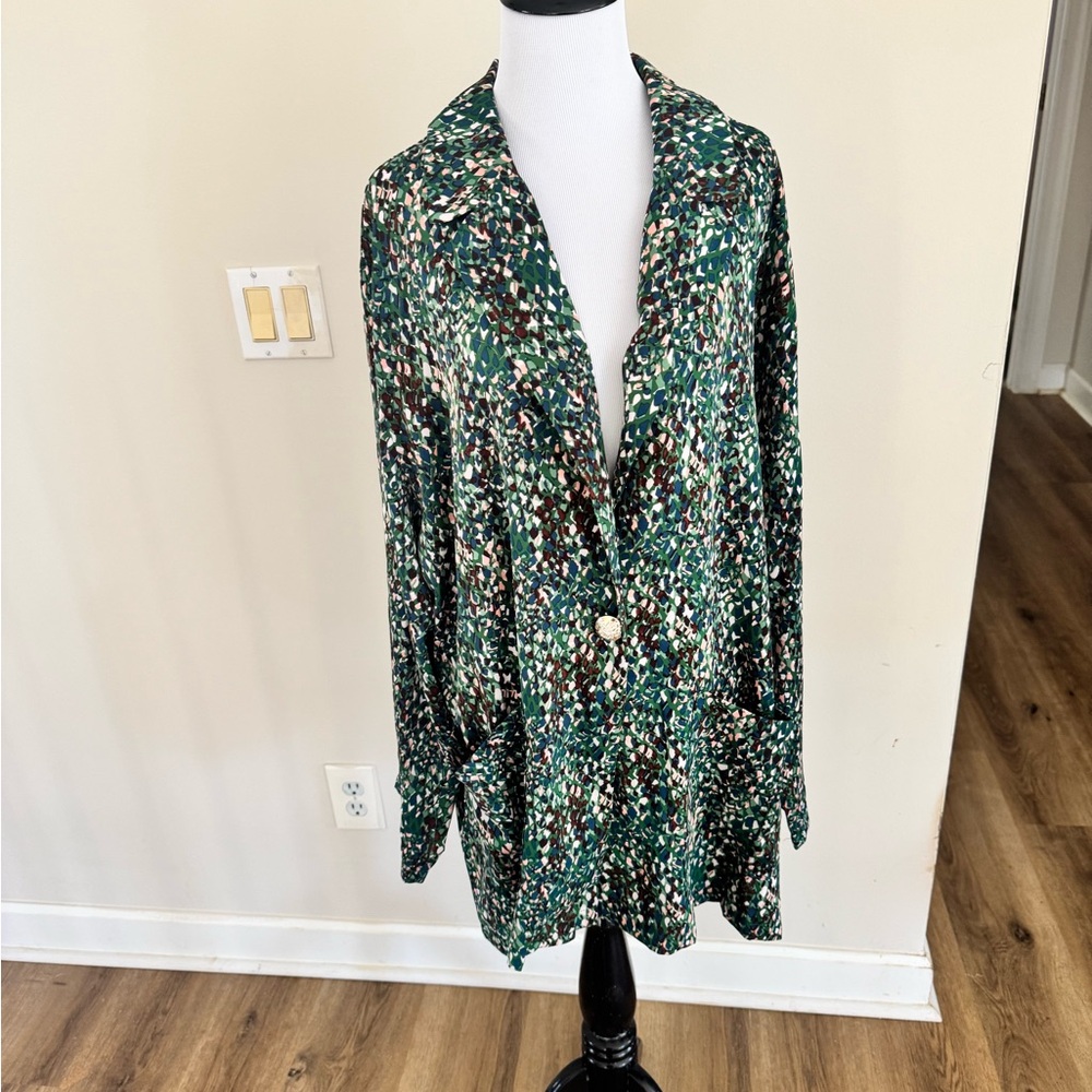 Women's Green Patterned Jacket
